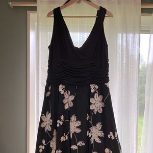 Black with white flowers